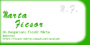 marta ficsor business card