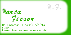 marta ficsor business card